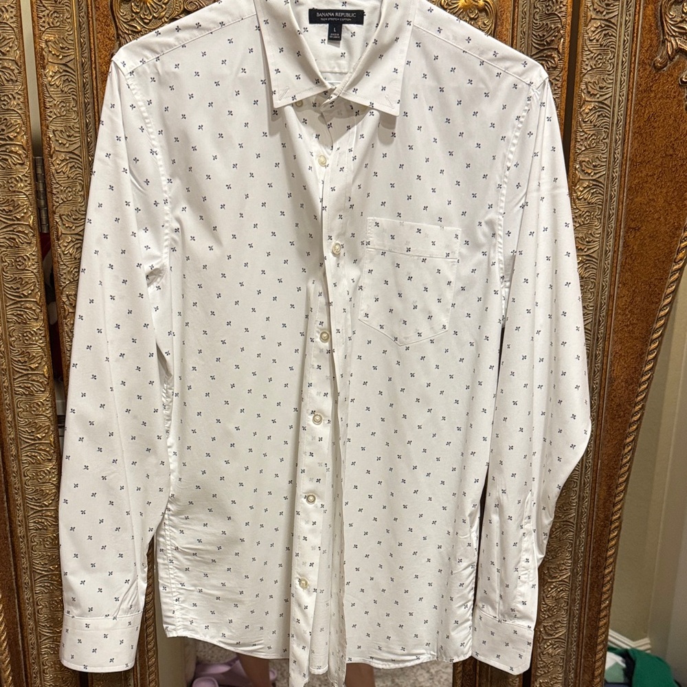 Men's White Patterned Shirt